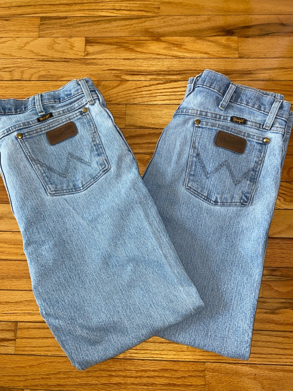 2 Pair Wrangler Light Blue Straight Leg Jeans